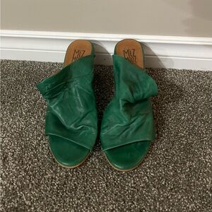 Miz Mooz Emerald Green Women's Mules